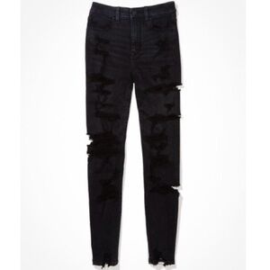 AEO Forever Soft Ripped Super High- Waisted Jegging, Size 2 Regular